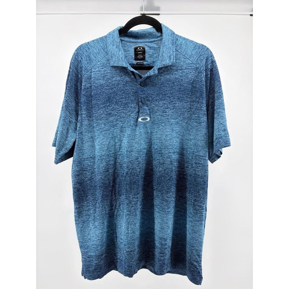 Oakley Hydrolix Golf Polo Shirt, Blue Stretch Performance Wicking Sports, Size L
